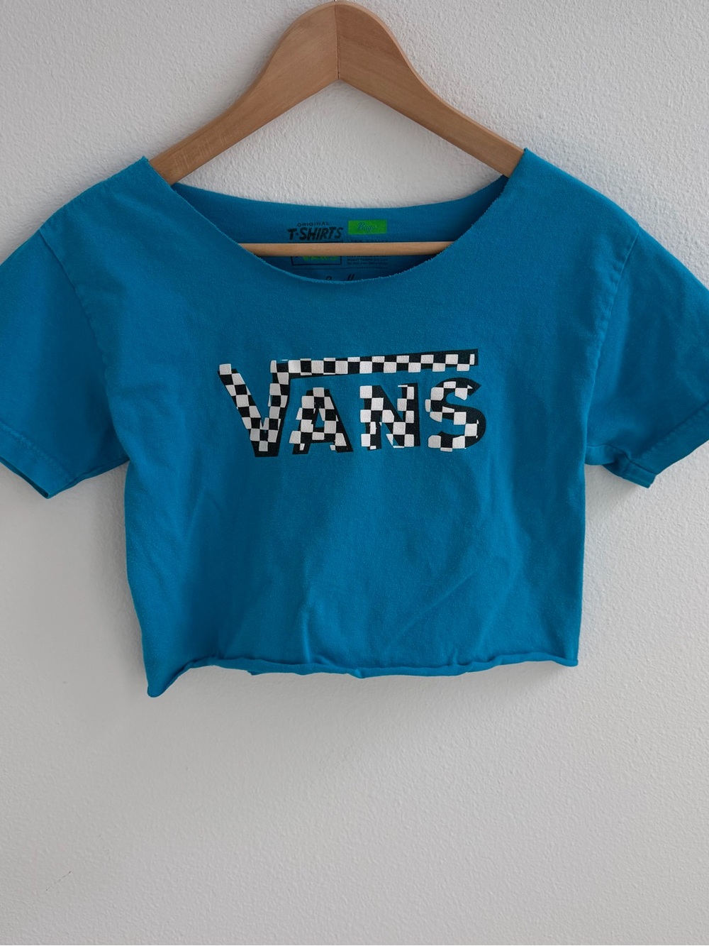 Vans Blue Turquoise Off The Shoulder Cropped Top